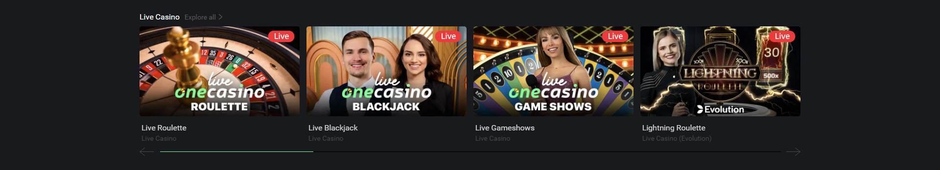 one casino games